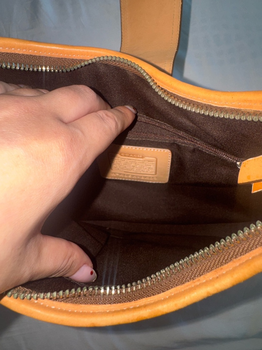 Coach Vintage Monogram Shoulder Bag in Brown and Tan Leather - Picture 4 of 4
